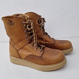 Georgia Boots Men's Leather Mid-Calf Hook & Eye G8152, Oil Resistant, Size 11 M